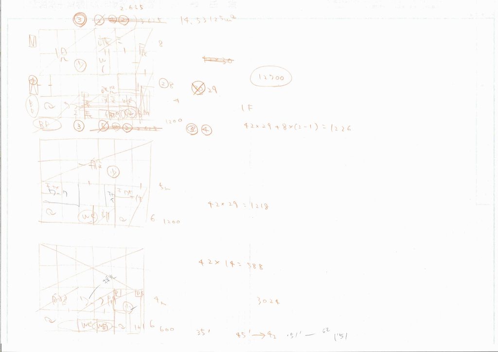 令和5年の一級建築士製図試験の本番エスキス。45分で完了